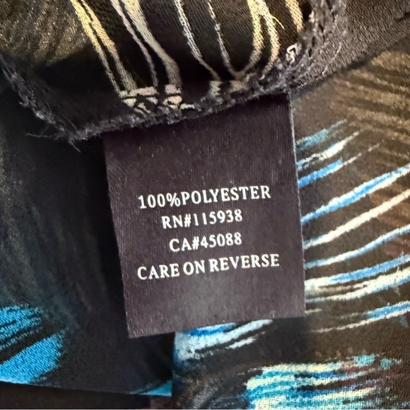 LOVELYGIRL COLLECTION Sheer Tank Top Black Multicolour Feather Pattern Racerback - Picture 10 of 10